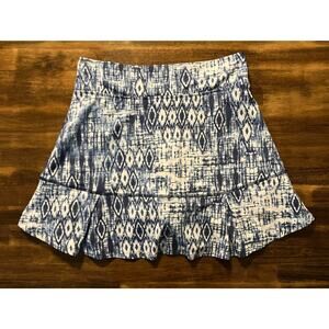 Dona Jo Women’s Size 2 Large Blue Tribal JoJo Skort 17" Skirt with Shorts Tennis